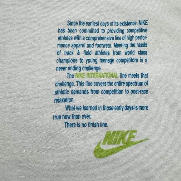 Rare Vintage 80s Nike International Swoosh Size L Abstract Single Stitch T Shirt - Picture 4 of 10